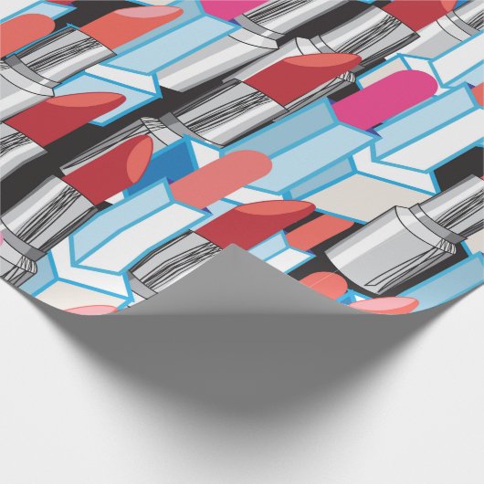 Nahtlose Grafik mit farbigen Lippenstift Geschenkpapier (Ecke)