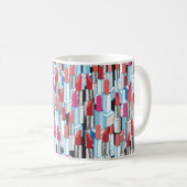 Nahtlose Grafik mit farbigen Lippenstift Kaffeetasse (VorderseiteRechts)