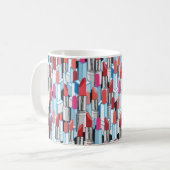 Nahtlose Grafik mit farbigen Lippenstift Kaffeetasse (Vorderseite Links)