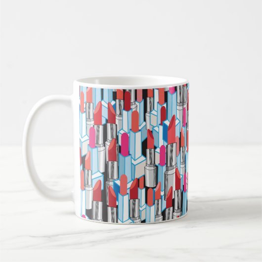 Nahtlose Grafik mit farbigen Lippenstift Kaffeetasse (Links)