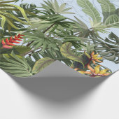 Nahtlose Grenze mit Dschungelbäumen und Blume. Vin Geschenkpapier (Ecke)