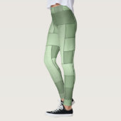 Nahtlose grüne Seide mit gestreiftem Muster, moder Leggings (Links)