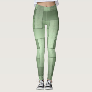 Nahtlose grüne Seide mit gestreiftem Muster, moder Leggings