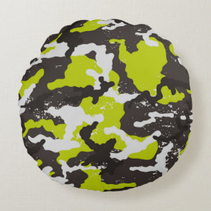 Nahtlose Grunge Tarnung Hintergrund. Camouflage Rundes Kissen