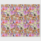 Nahtlose Halloween-Briefmarke-Kollektionen Geschenkpapier (Flach)