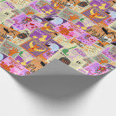 Nahtlose Halloween-Briefmarke-Kollektionen Geschenkpapier (Ecke)