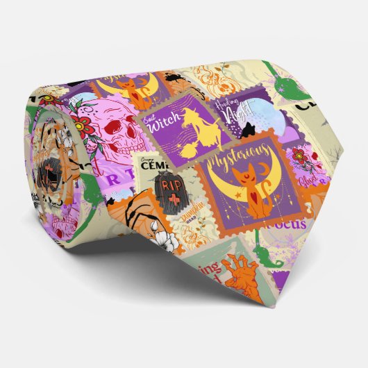 Nahtlose Halloween-Briefmarke-Kollektionen Krawatte (Gerollt)