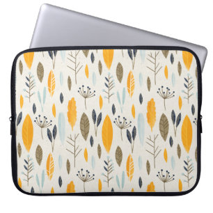 Nahtlose Hand illustrierte Blumenmuster auf Papier Laptopschutzhülle