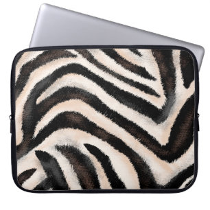 Nahtlose Hand zeichnend Zebrastruktur, Tierdruck, Laptopschutzhülle