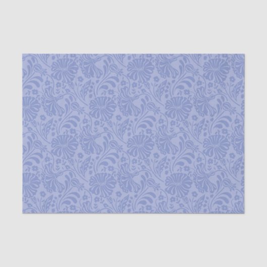 Nahtlose, hellblaue Blume Seidenpapier (Vorderseite)