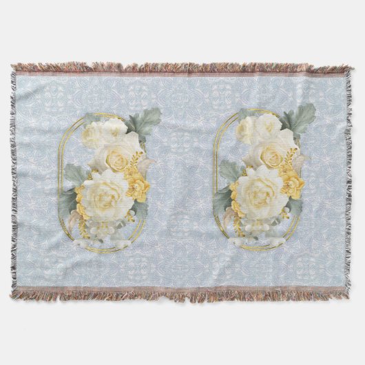 Nahtlose hellblaue, rosa und weiße Mandalase Decke (Vorderseite)