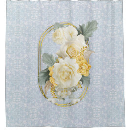 Nahtlose hellblaue, rosa und weiße Mandalase Duschvorhang