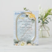 Nahtlose hellblaue, rosa und weiße Mandalase Einladung (Stehend Vorderseite)