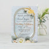 Nahtlose hellblaue, rosa und weiße Mandalase Einladung (Stehend Vorderseite)