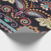 Nahtlose, helle Grenze mit Pisley und kleinen Elch Geschenkpapier (Ecke)