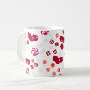Nahtlose helle Kirschbeer-Süßigkeiten-Lutscher süß Kaffeetasse