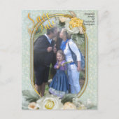 Nahtlose hellgrüne, gelbe und weiße Mandalase Ankündigungspostkarte (Vorderseite)