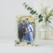 Nahtlose hellgrüne, gelbe und weiße Mandalase Ankündigungspostkarte (Stehend Vorderseite)