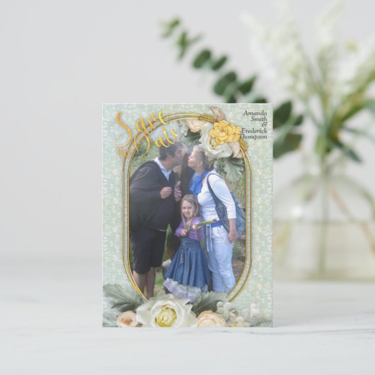 Nahtlose hellgrüne, gelbe und weiße Mandalase Ankündigungspostkarte (Stehend Vorderseite)