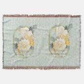 Nahtlose hellgrüne, gelbe und weiße Mandalase Decke (Vorderseite)