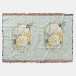 Nahtlose hellgrüne, gelbe und weiße Mandalase Decke