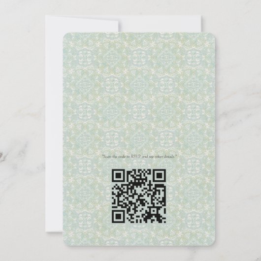 Nahtlose hellgrüne, gelbe und weiße Mandalase Einladung (Rückseite)