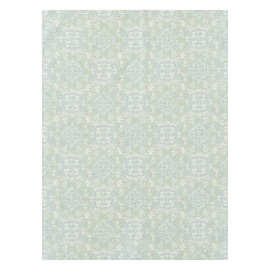 Nahtlose hellgrüne, gelbe und weiße Mandalase Tischdecke (Vorderseite)