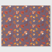 Nahtlose Herbstumpfpapier: Herbstpilze Geschenkpapier (Flach)