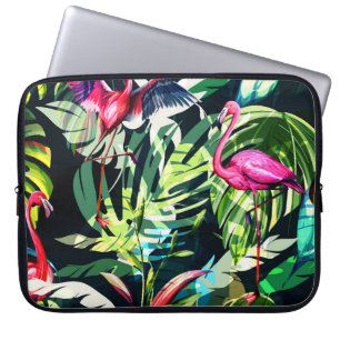 Nahtlose Hintergrundblumen. Tropischer verlass Laptopschutzhülle