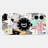 Nahtlose Illustration Cats Monogramm Case-Mate iPhone Hülle (Rückseite (Horizontal))