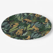 Nahtlose Illustration Leopard Dschungel Wald Custo Pappteller (Schrägansicht)