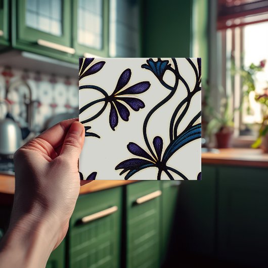 Nahtlose Indigoviolet-Crocus-Bio Muster Fliese