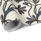 Nahtlose Indigoviolet-Crocus-Bio Muster Geschenkpapier (Rolleneckpunkt)