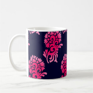 nahtlose indische Mughal-Blume motif-Background ab Kaffeetasse