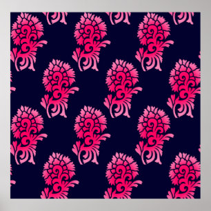 nahtlose indische Mughal-Blume motif-Background ab Poster
