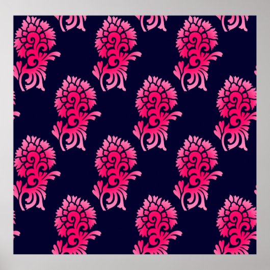 nahtlose indische Mughal-Blume motif-Background ab Poster (Vorne)