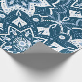 Nahtlose Islamische Kunst farbenfroh blau Geschenkpapier (Ecke)