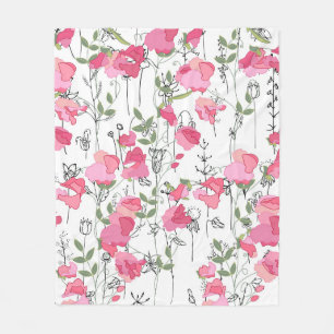 Nahtlose Jahreszeit Muster mit süßer Erbse. Endlos Fleecedecke