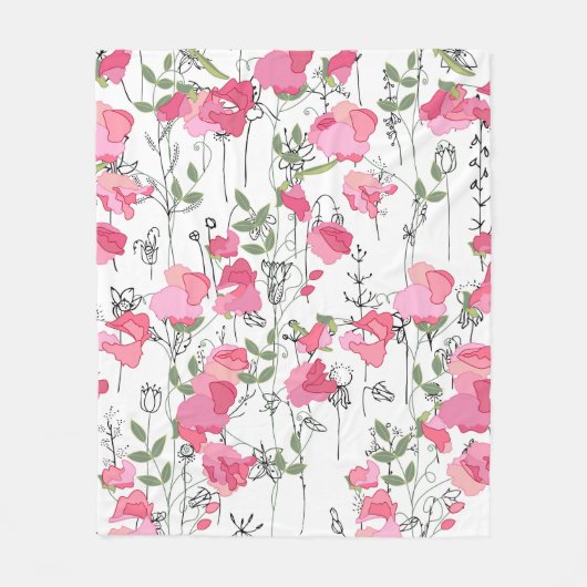 Nahtlose Jahreszeit Muster mit süßer Erbse. Endlos Fleecedecke (Vorderseite)