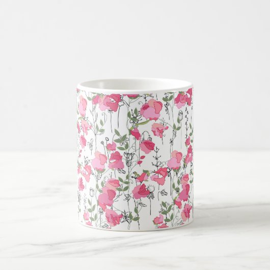 Nahtlose Jahreszeit Muster mit süßer Erbse. Endlos Kaffeetasse (Mittel)