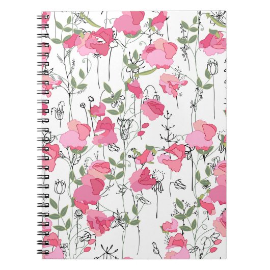 Nahtlose Jahreszeit Muster mit Süßerbse. Endlos Notizblock (Vorderseite)