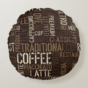 Nahtlose Kaffeemaschine Rundes Kissen
