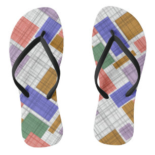 Nahtlose, karierte karierte geometrische Quadrate Badesandalen