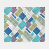 Nahtlose, karierte karierte geometrische Quadrate Fleecedecke (Vorderseite (Horizontal))