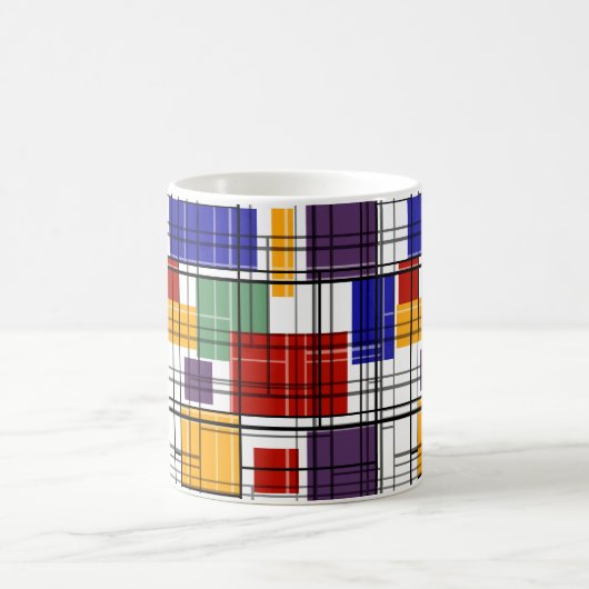 Nahtlose, karierte karierte geometrische Quadrate Kaffeetasse (Mittel)