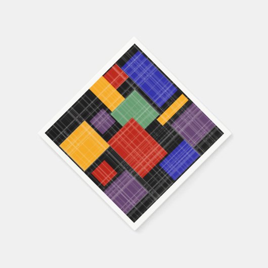 Nahtlose, karierte karierte geometrische Quadrate Serviette (Ecke)