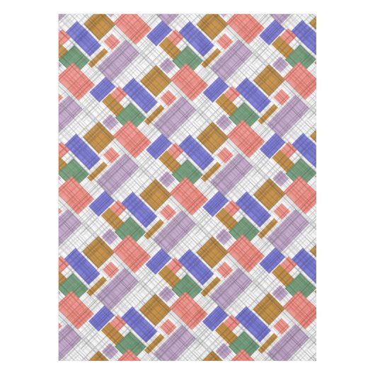 Nahtlose, karierte karierte geometrische Quadrate Tischdecke (Vorderseite)