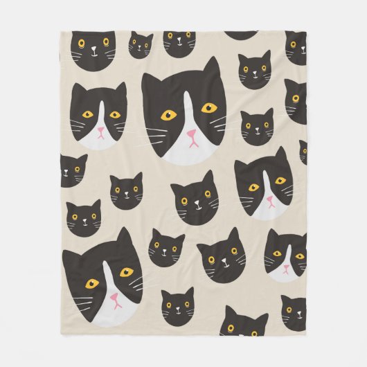 Nahtlose Katze Fleecedecke (Vorderseite)