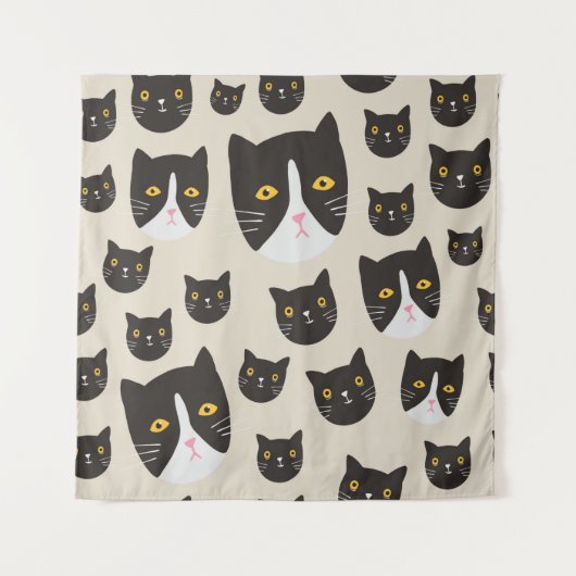 Nahtlose Katze Wandteppich (Vorderseite)
