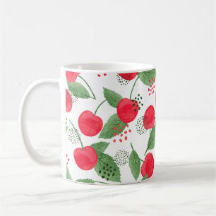 Nahtlose Kirschmuster Vintage Wasserfarbenkrankhei Kaffeetasse